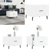 vidaXL Table basse blanc brillant 50x50x40 cm Bois composite - Table basse - Tables basses - Tables d'appoint