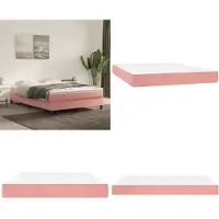 vidaXL Matelas à ressorts ensachés rose 140x200x20 cm velours - Matelas à ressorts ensachés - Matelas - Meubles de chambre à coucher