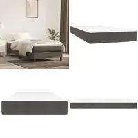 vidaXL Matelas à ressorts ensachés gris foncé 90x190x20 cm velours - Matelas à ressorts ensachés - Matelas - Meubles de chambre à coucher