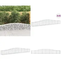 vidaXL Gabions avec arc surélevé 20 pcs. 400x50x40/60cm Fer galvanisé