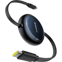 Baseus Câble rétractable Nomos 100W USB-C vers USB-C 1,5 m Noir
