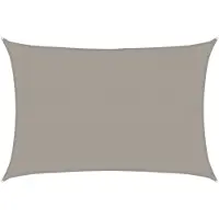 The Living Store Tissu d'ombrage Living Store, 160 g/m², rectangulaire, gris clair, 3x5 mètres, en HDPE