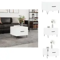 vidaXL Table basse blanche 50x50x40 cm Bois composite - Tables basses