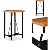vidaXL Table de bar en bois massif d'acacia 60 x 60 x 107 cm - Tables de salle à manger