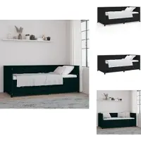 vidaXL Lit de jour noir 90x200 cm Pin massif - Lits et sommiers