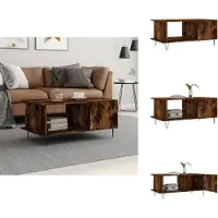 vidaXL Table basse chêne fumé 90x50x40 cm Bois composite - Tables basses