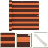 The Living Store Brise-Vue Balcon Orange et Marron 90x600 cm Tissu Oxford