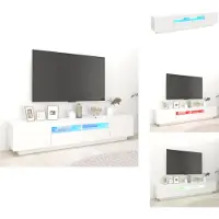vidaXL Armoire TV avec lampes LED Blanc 200x35x40 cm - Meuble TV