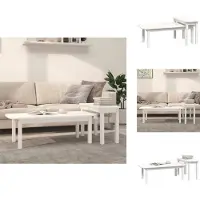 vidaXL Ensemble de tables basses 2 pièces blanc pin massif - Tables basses