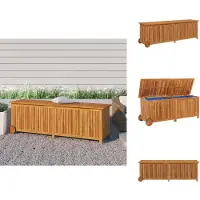 vidaXL Coffre de jardin avec roulettes 150x50x58 cm Bois massif Acacia - Coffres de jardin