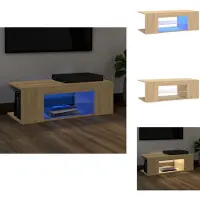 vidaXL Armoire TV avec lampes LED Chêne Sonoma 90x39x30cm - Meuble TV