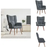 vidaXL Fauteuil relax gris foncé velours - Fauteuil