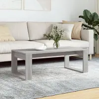 The Living Store Table basse Gris Sonoma 102x50x35 cm Bois composite