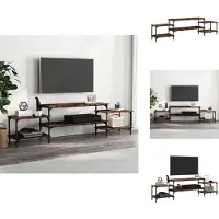 vidaXL Armoire TV chêne fumé 197x35x52 cm Bois composite - Meuble TV