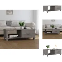 vidaXL Table basse HAMAR gris clair 100x55x35 cm Pin massif - Tables basses