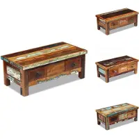 vidaXL Table basse avec tiroirs en vieux bois 90x45x35 cm - Tables basses