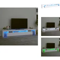 vidaXL Armoire TV avec lampes LED Blanc 260x36,5x40 cm - Meuble TV