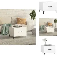 vidaXL Table basse avec pieds en métal blanc 50x50x40 cm - Tables basses