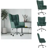 vidaXL Fauteuil Relax Vert Foncé Velours - Fauteuil