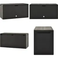 vidaXL Coffre de jardin Anthracite 114x47x60 cm - Coffre de rangement - Coffre de rangement - Coffre pour coussins de jardin