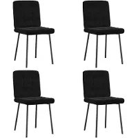 vidaXL Chaise de salle à manger 4 pcs. noir velours