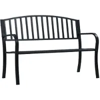 vidaXL Banc de jardin noir 120 cm acier