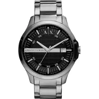 Armani Exchange Montre à affichage analogique noir / argent