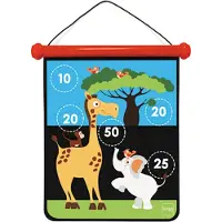 Scratch 276182022 Jeu de fléchettes pour enfants, cible et fléchettes, motif Safari, medium