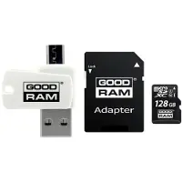 Goodram Karta pamięci Micro Secure Digital Card All-In-ON, 128Go, multipack, M1A4-1280R12, UHS-I U1 (Class 10), ALL in One z czytn