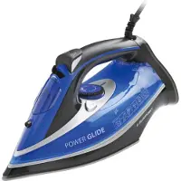 Blaupunkt Fer à repasser vapeur HSI401, semelle en acier inoxydable, 2600 W, bleu et blanc.