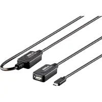 Renkforce Câble USB USB 2.0 USB-C mâle, USB-A femelle 10.00 m noir Actif avec amplification du signal, connecteur doré