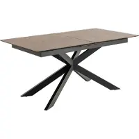 Ebuy24 Irwine table de salle à manger 90x168/210cm avec 1 plateau supplémentaires marron.