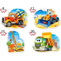 Castorland Puzzle 4 en 1 (8+12+15+20 pièces) Machines de Construction 43040