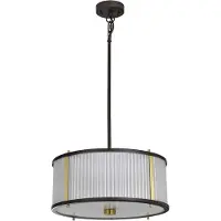 Elstead Lighting Corona Lampe à suspendre E27 triple bronze musée brun foncé laqué, laiton vieilli (E27)