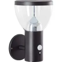 Brilliant Applique murale extérieure solaire noire TULIP | incl. détecteur de mouvement | 3W 430 lm 3000 K | Acier inoxydable/plastique