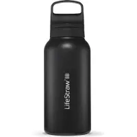 LifeStraw Go Nordic Noir GOST-1L-NOIR Stainless Steel, gourde avec filtre de niveau 2, 1L