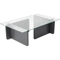 Skye Decor , Flavio - Anthracite, table basse, anthracite, verre trempé à 100 %, 105 x 65 x 30 cm