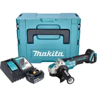Makita DGA 520 RF1JX1 Meuleuse d'angle sans fil 18 V 125 mm X-LOCK Brushless + 1x batterie 3,0 Ah + chargeur + Makpac