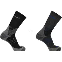 Salomon X Ultra Access Crew 2-Pack, chaussettes de randonnée, noir