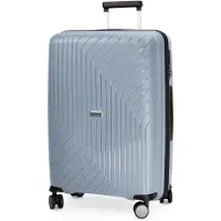 Hauptstadtkoffer TXL - valise ultralégère, valise à roulettes de taille moyenne valise de voyage taille M, trolley robuste à coque dure 4 roulettes très légères, TSA, 66 cm, 73 L,Iceblue