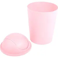 MSV Poubelle AKO de 5,5 litres avec couvercle basculant, couleur rose pastel, en polypropylène, couleur rose bébé