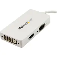 StarTech.com A/V adaptateur de voyage Mini DP vers VGA / DVI-D Dual Link / HDMI Blanc