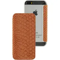 Mobilize Livret Slim Gelly (Apple iPhone 5, Apple iPhone 5s, Apple iPhone SE), Coque pour téléphone portable, Orange, Marron