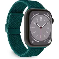 Puro Loop Band - Pleciony pasek do Apple Watch 42/44/45/49 mm (zielony) (Nylon stretch tissé), Sangles de montre, Vert