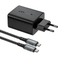 Acefast Gan A17 65W Chargeur Usb-C / Usb-A, Adaptateur Hdmi 4K 60Hz (Kit avec câble) - Noir