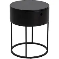 Fonq Table de chevet Polo avec tiroir - noir