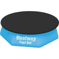 Bestway - Couverture de piscine ronde à montage rapide pour piscines hors sol à anneaux gonflables, 2,40 m