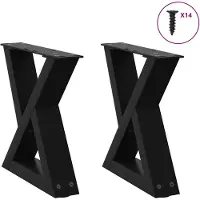 vidaXL Pieds de table basse 2 pcs. noir 30x(30-31,3) cm acier