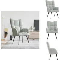 vidaXL Fauteuil relax gris clair velours - fauteuil