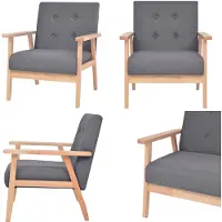 vidaXL Fauteuil gris foncé Tissu - Fauteuil